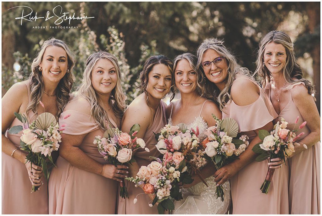 Bride and her bridesmaids at an Ivinson Mansion wedding in Laramie, WY
