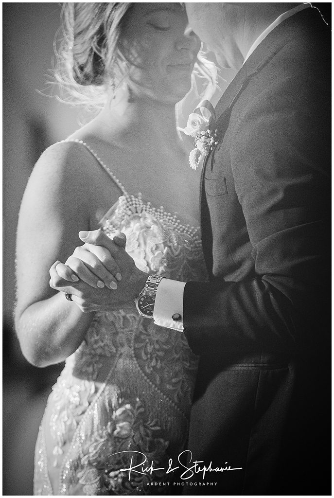 Ivinson Mansion wedding bride and groom enjoying their first dance.